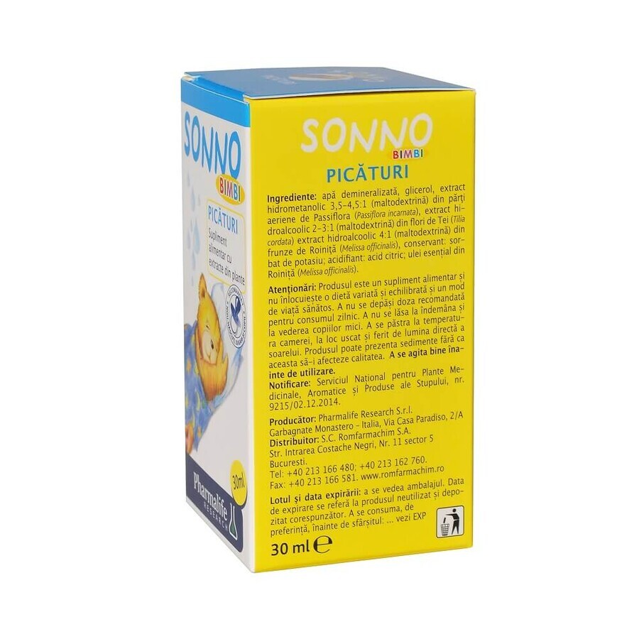 Sonno Bimbi picaturi, 30 ml, Pharmalife