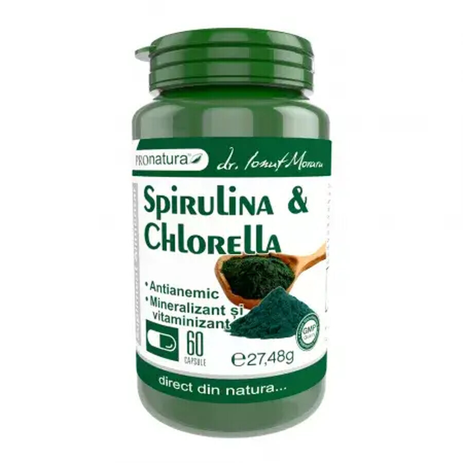 Spirulina &amp; Chlorella, 60 capsules, Pro Natura