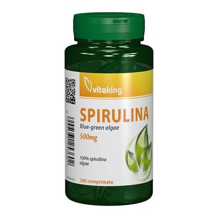 Spirulina 500 mg, 200 comprimidos, Vitaking