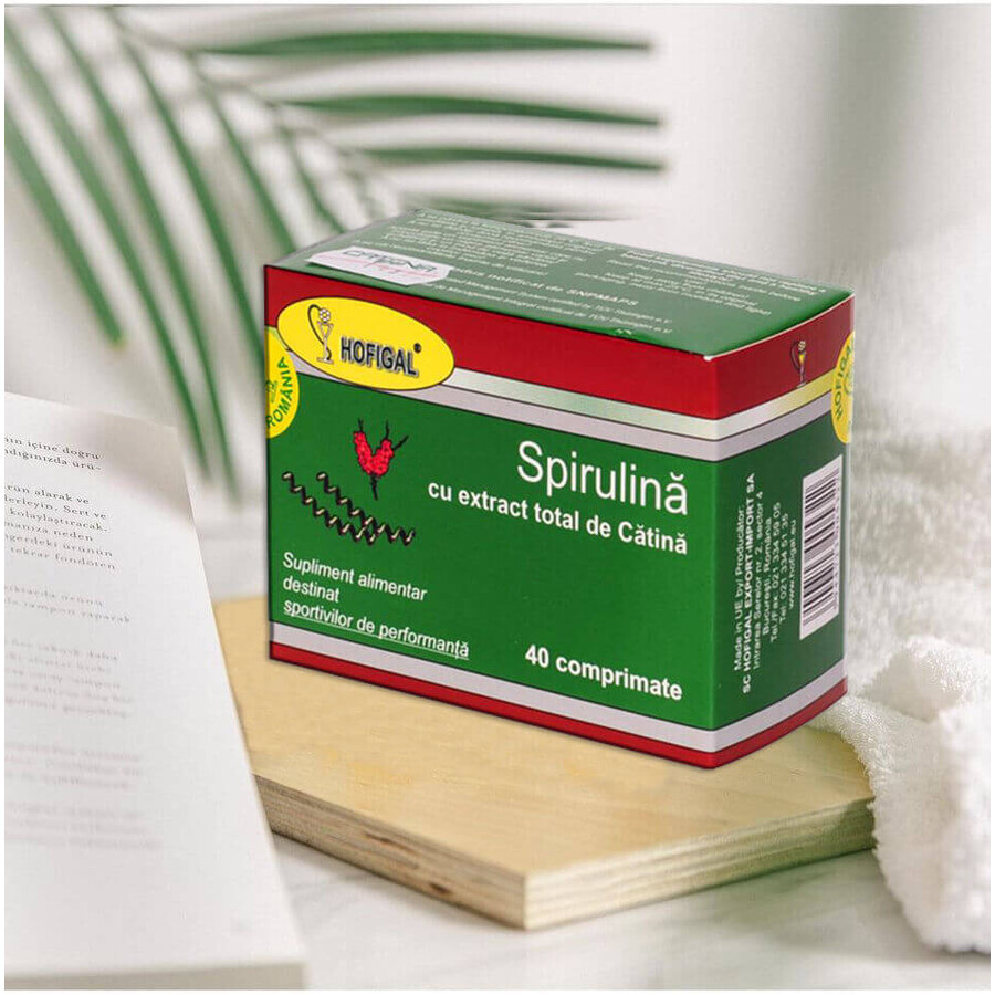 Spiruline avec extrait total d'argousier, 40 comprimés, Hofigal