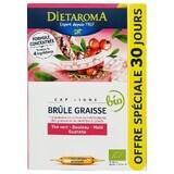 Brûleur de graisse, Extrait de Guarana, Thé vert, 30 ampoules, Laboratoires Dietaroma