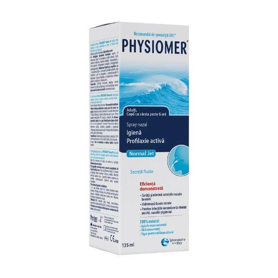 Physiomer Gentle Jet Normal isotone zeewater neusspray, 135 ml, Omega Pharma