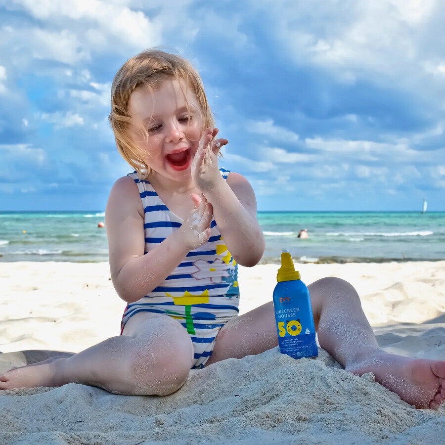 Kinderschuim voor gezicht en lichaam SPF 50, 150 ml, Evy Technology