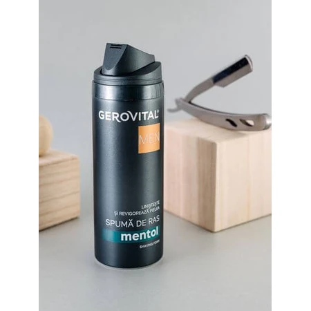 Gerovital Men scheerschuim met menthol, 200 ml, Farmec