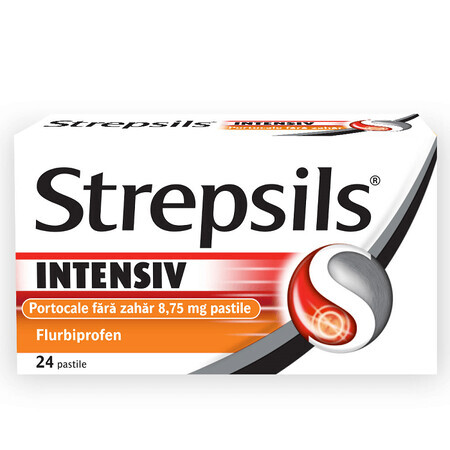 Strepsils Intensief Suikervrij Sinaasappelsmaak, 24 pillen, Reckitt Benckiser Healthcare