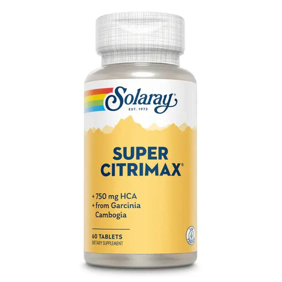 Super CitriMax (Garcinia cambogia) 750 mg, Solaray, 60 compresse, Secom