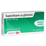 Glycerine zetpillen volwassenen, 12 zetpillen, Antibiotice SA