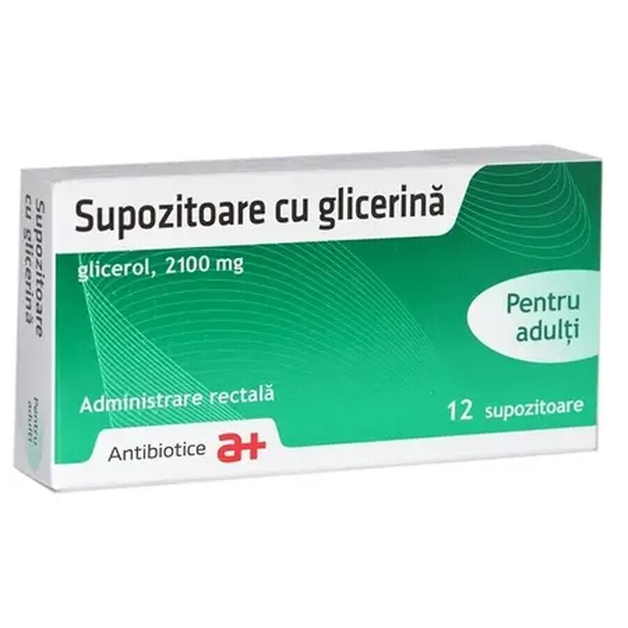 Glycerine suppositories adults, 12 suppositories, Antibiotice SA