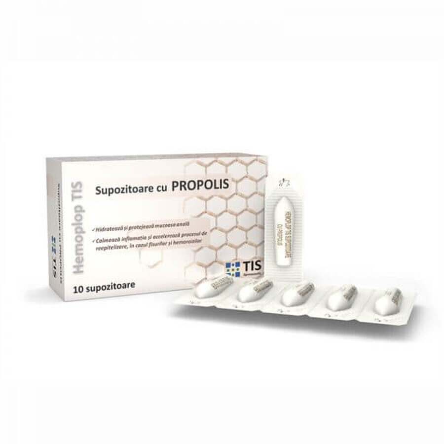 Propolis-Zäpfchen Hemoplop Tis, 10 Stück, Tis Pharmaceutical