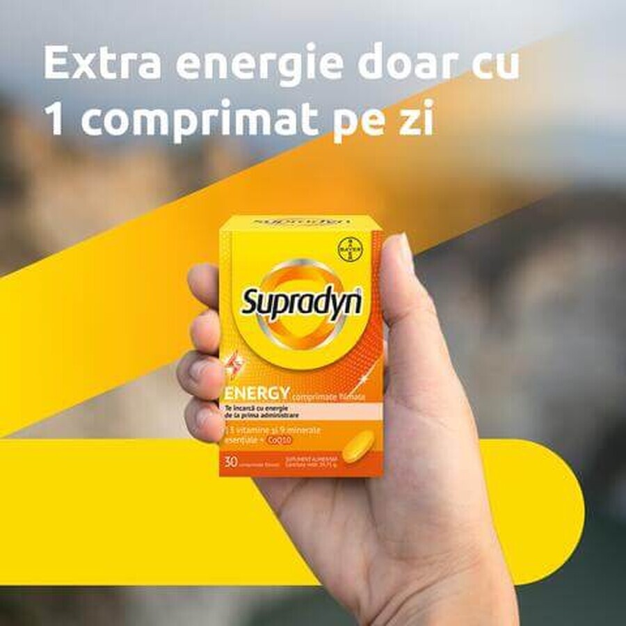 Supradyn Energy, Multivitaminen en Co-enzym Q10, 30 filmomhulde tabletten, Bayer