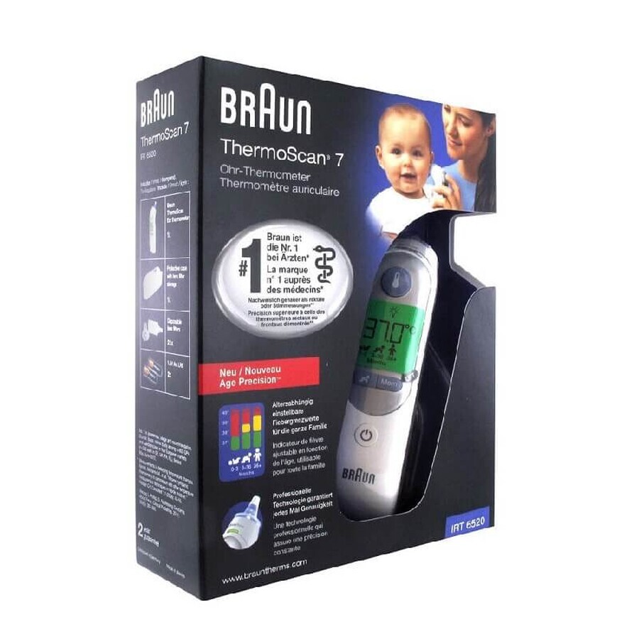 Braun ThermoScan 7 met leeftijdprecisie IRT6520 kinderoorthermometer