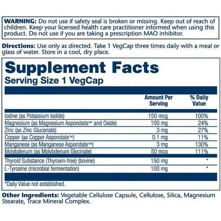 Thyroid Caps Solaray, 60 capsules, Secom