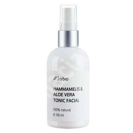 Tonic facial cu hammamelis și aloe vera, 118 ml, Sabio