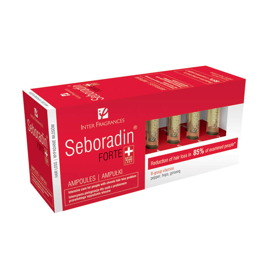 Traitement contre la chute des cheveux Seboradin Forte, 14 ampoules  x 5,5 ml, Lara