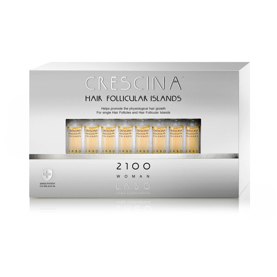 Treatment for advanced stages of hair thinning in women Crescina Follicular Islands 2100, 20 ampoules, Labo