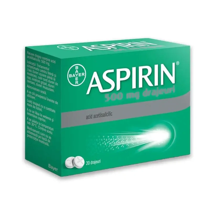Aspirin 500 mg, 20 dragees, Bayer