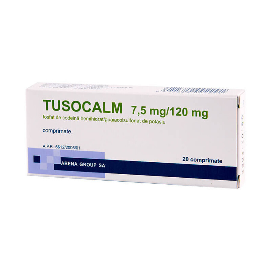 Tusocalm 7,5 mg/120 mg, 20 tabletten, Arena Groep