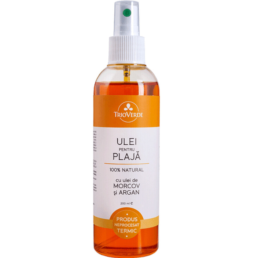 Huile de carotte et d'argan pour la plage, 200 ml, Trio Verde