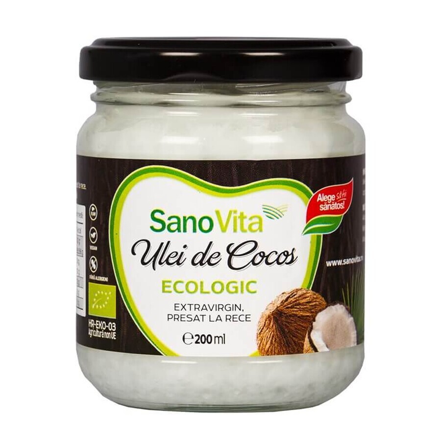 Organic coconut oil, 200 ml, Sanovita