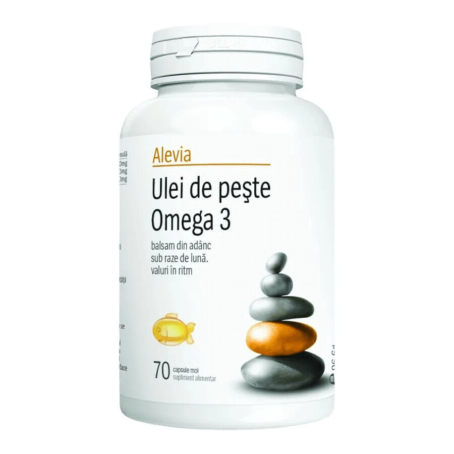 Olio di pesce Omega 3, 70 capsule, Alevia