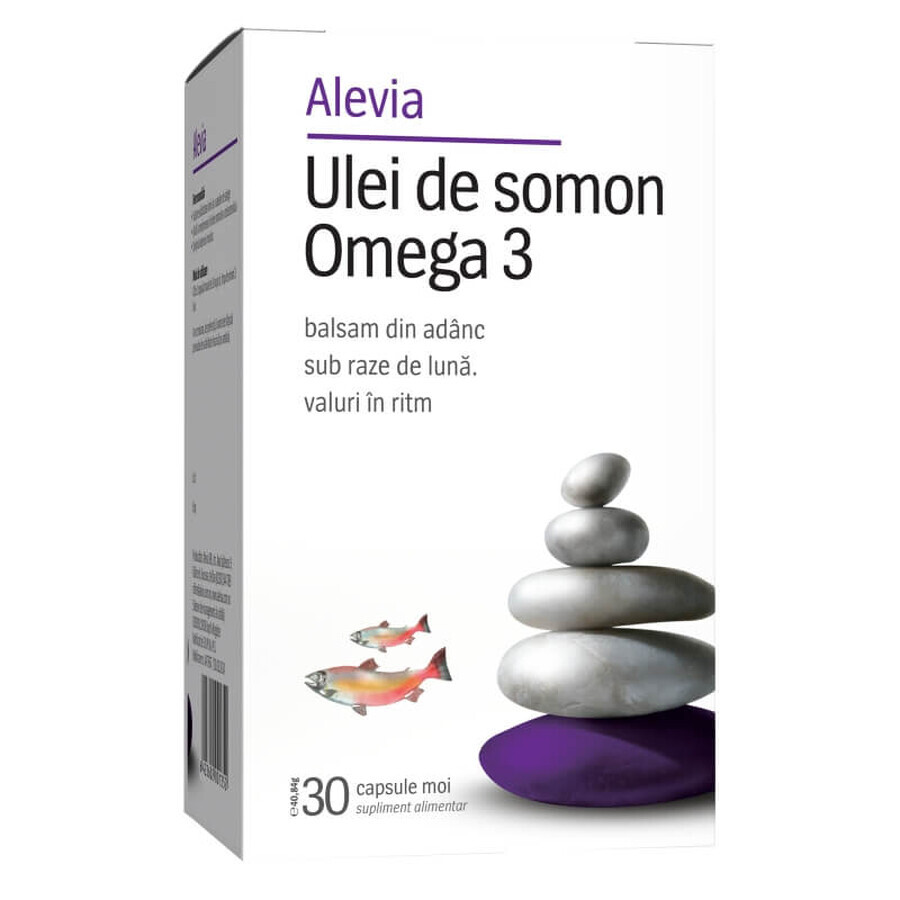 Huile de saumon Oméga 3, 30 gélules, Alevia