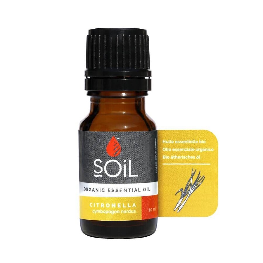 Etherische olie Citronella Puur 100% Biologisch, 10 ml, SOiL