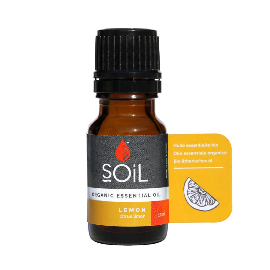 Puro Olio Essenziale di Limone 100% Biologico, 10 ml, SUOLO