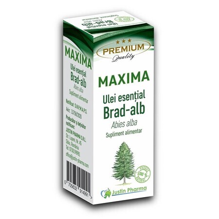 Maxima White Fir etherische olie, 10 ml, Justin Pharma