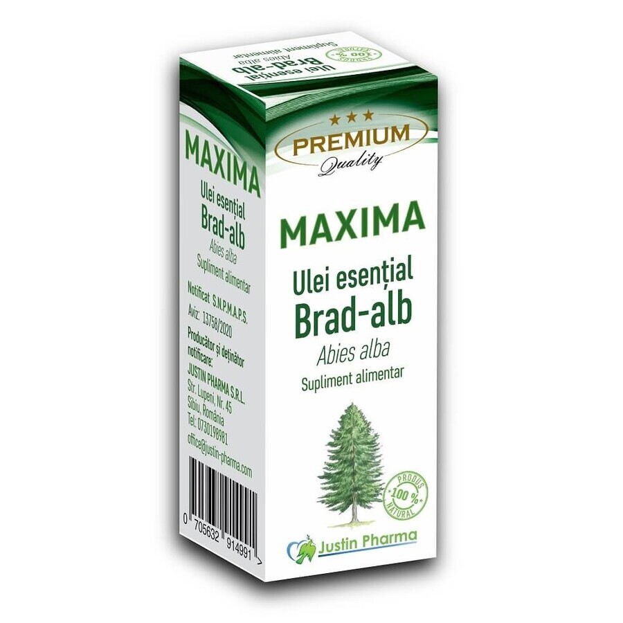 Olio essenziale di abete bianco Maxima, 10 ml, Justin Pharma