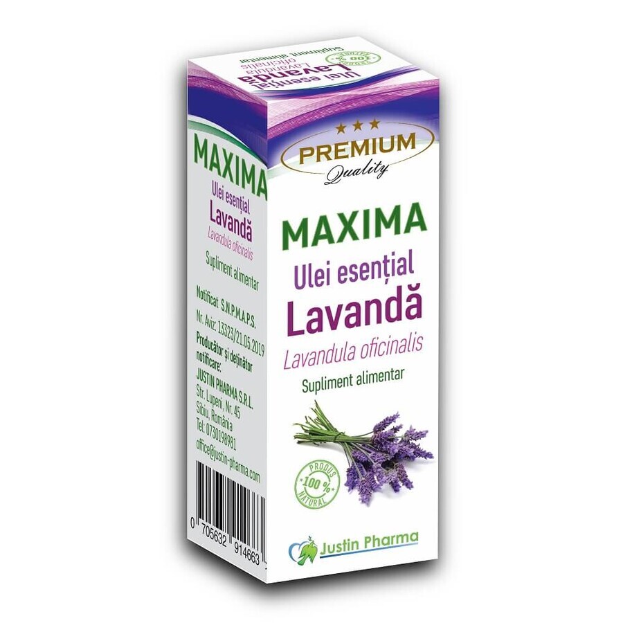 Etherische olie lavendel Maxima, 10 ml, Justin Pharma