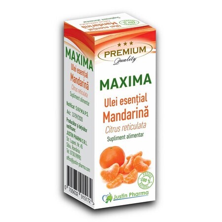 Huile essentielle de mandarine Maxima, 10 ml, Justin Pharma