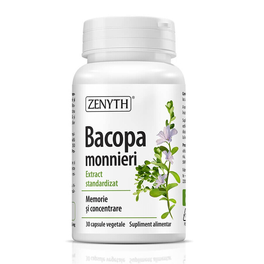 Bacopa monnieri, Gedächtnis und Konzentration, 30 Kapseln, Zenyth