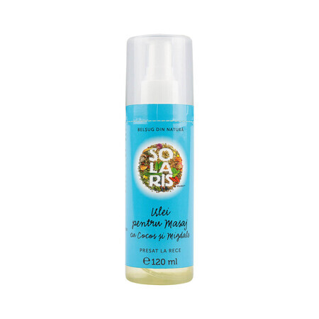 Kokosnoot en amandel massageolie, 120 ml, Solaris