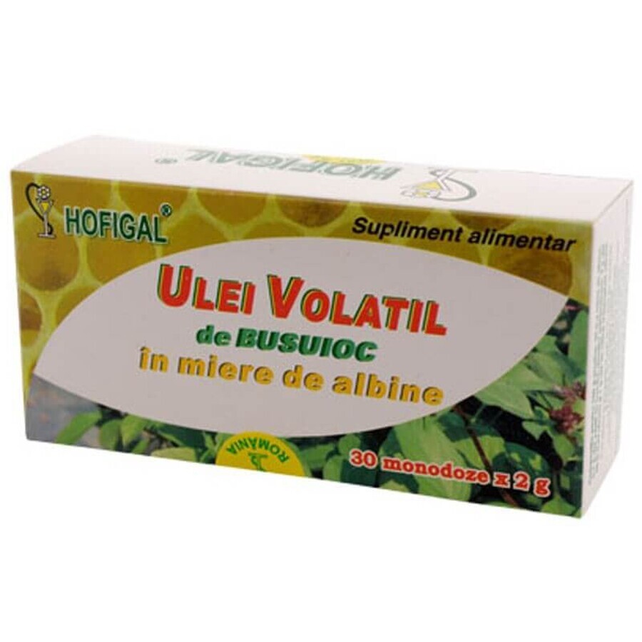 Vluchtige olie van Basilicum in honing, 30 enkele doses, Hofigal