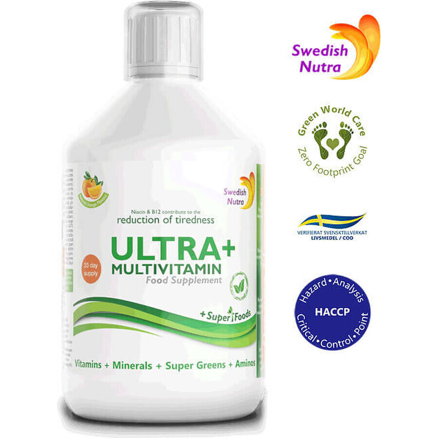 Ultra+ Multivitamine Vloeibaar, 500ml, Swedish Nutra