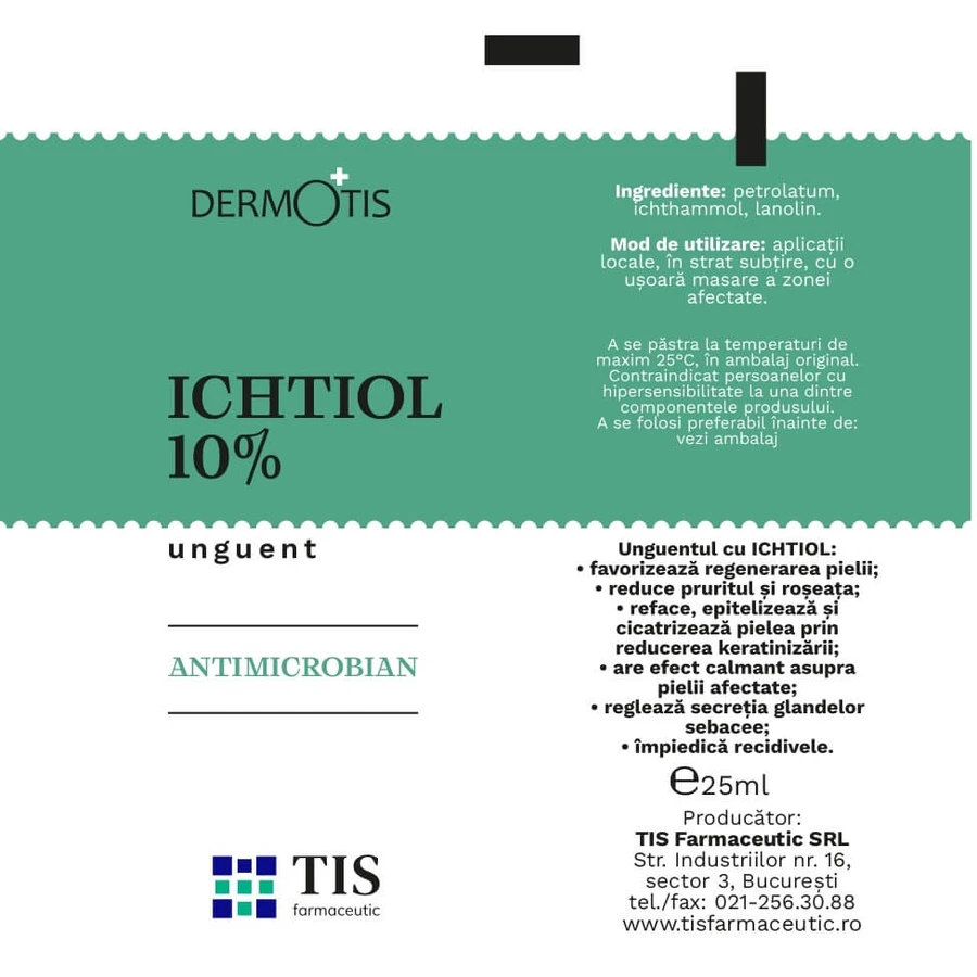 Dermotis Salbe mit Ichthiol 10 %, 25 g, Tis Pharmaceutical