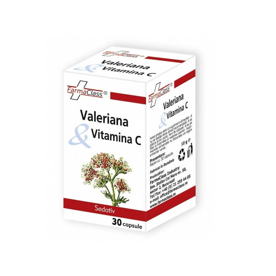 Valeriaan en vitamine C, 30 capsules, FarmaClass