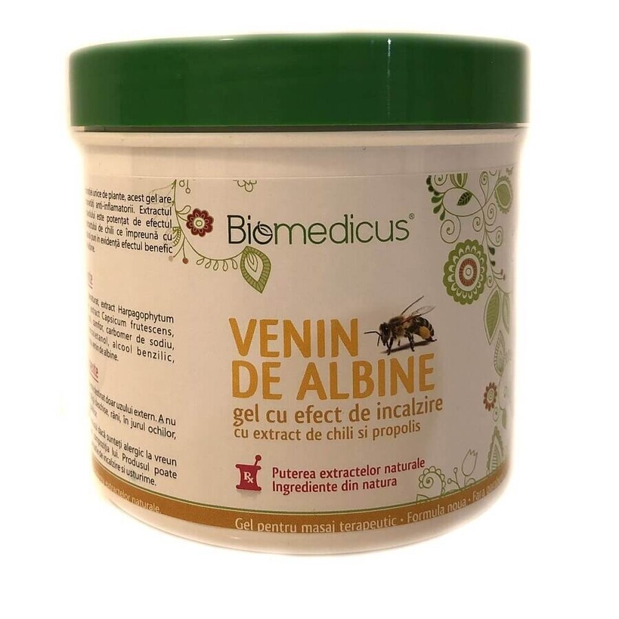 Gel de venin d'abeille avec extrait de piment et propolis, 250 ml, Biomedicus