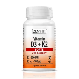 Vitamina D3 + K2 Forte, 30 cápsulas, Zenyth