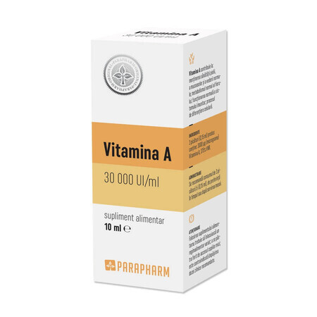 Vitamine A 30000 IE/ml, 10 ml, Parapharm