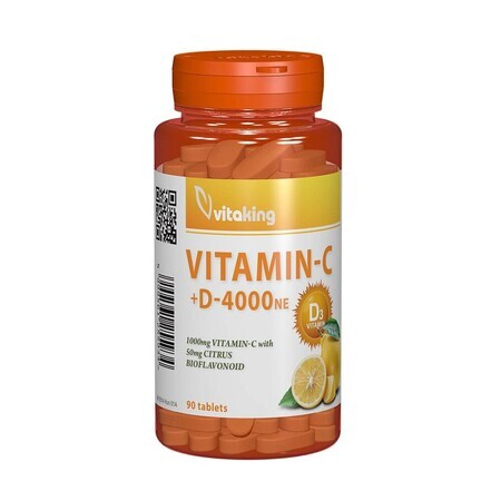 Vitamine C + D met bioflavonoïden, 90 tabletten, Vitaking