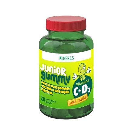 Vitamin C + D3 Junior Gummy, 20 gummy tablets, Beres Pharmaceuticals Co