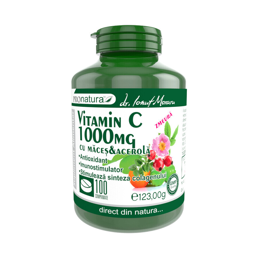 Vitamine C 1000 mg Pamplemousse avec macis et acérola, 100 comprimés, Pro Natura