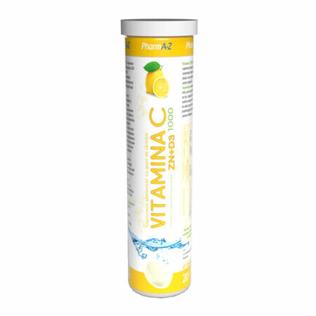 Vitamine C 1000 ZN+D3 effervescente, 20 comprimés, PharmA-Z