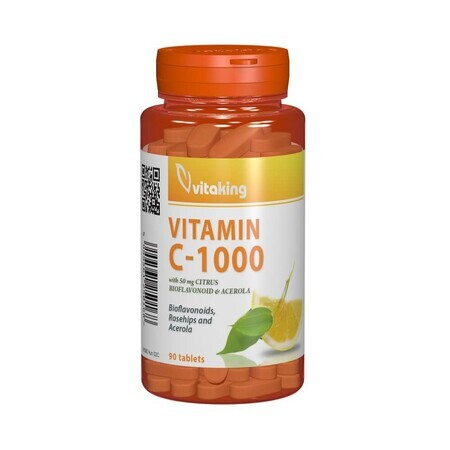 Vitamin C with Bioflavonoids 1000mg, 90 tablets, VitaKing