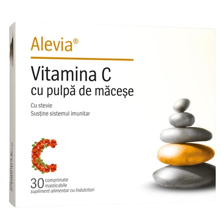 Vitamine C met macese pulp en stevia, 30 tabletten, Alevia