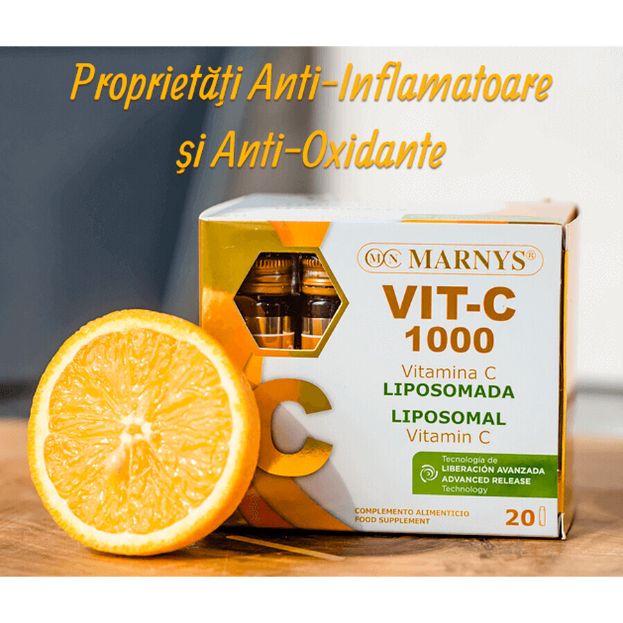 Vitamine C liposomale 1000 mg, 20 flacons, Marnys