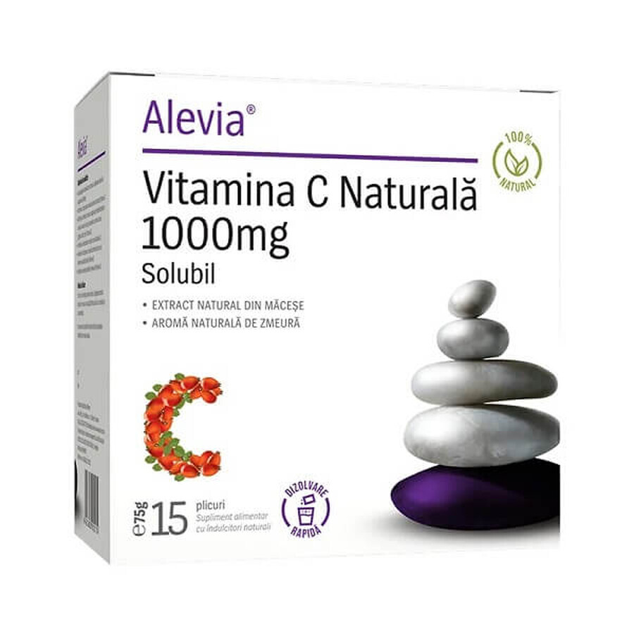 Vitamina C Naturală 1000 mg, 15 plicuri, Alevia