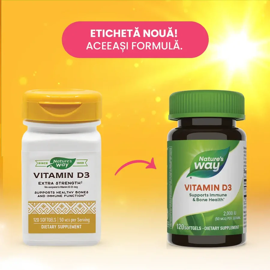 Vitamin D3 2000 IU Nature's Way, 120 capsules, Secom