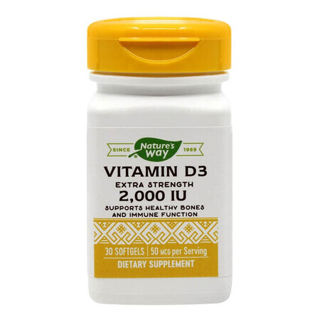 Vitamin D3 2000 IU Nature's Way, 30 capsules, Secom